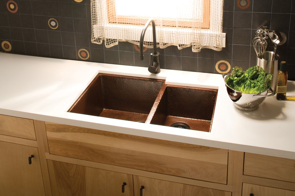 Native Trails Cocina 33 X 22 Duet Copper Kitchen Sink And Reviews Wayfair